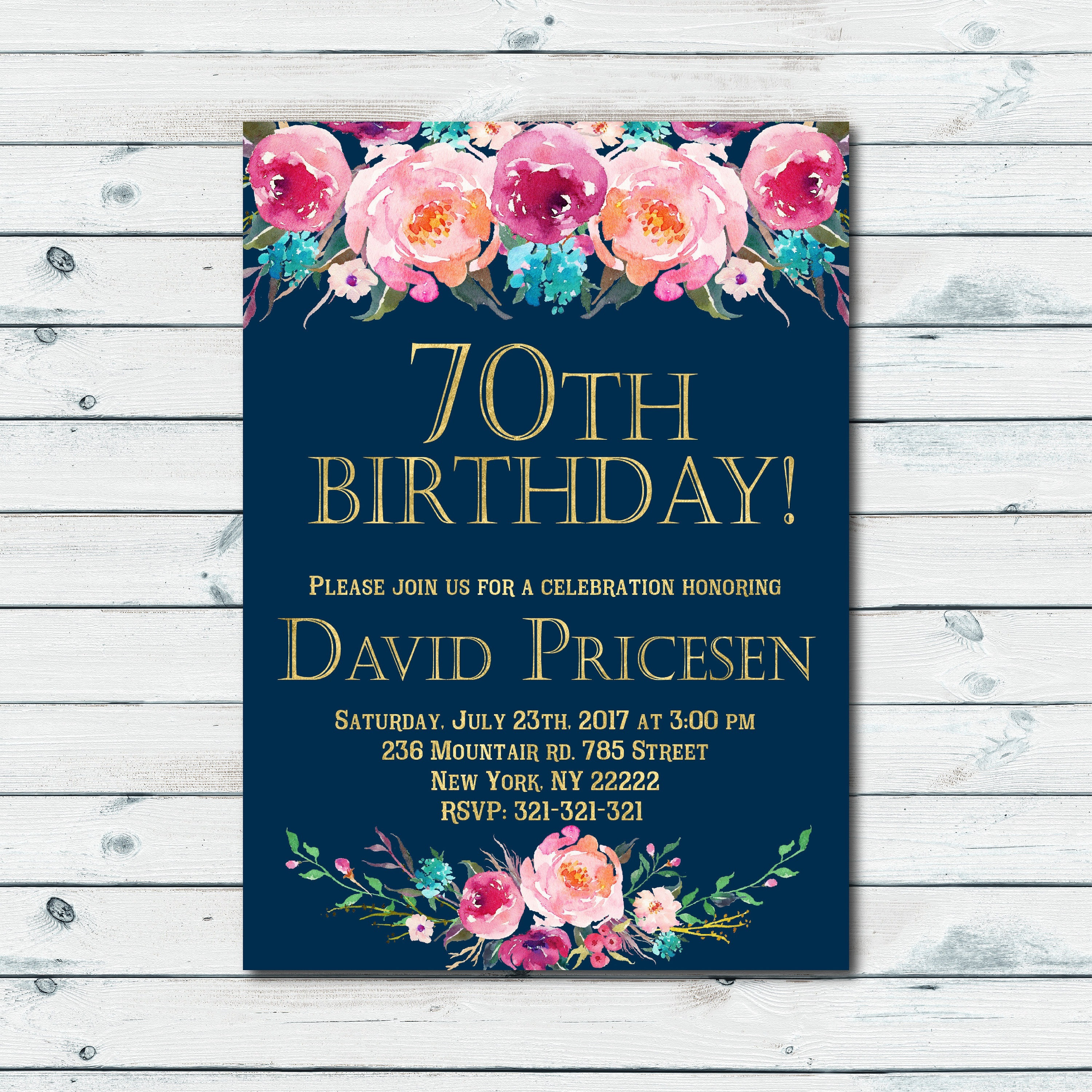 Elegant 70th Birthday Party Invite Template Word High Quality Cheap within size 3000 X 3000