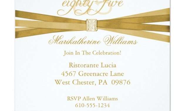 Elegant 85th Birthday Party Invitations Zazzle Party Ideas inside sizing 1104 X 1104