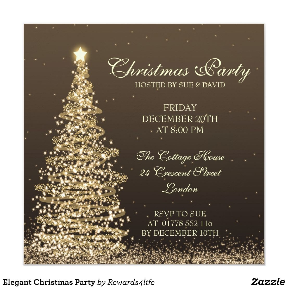 Elegant Christmas Party Invitation Zazzle Christmas In July pertaining to size 1106 X 1106