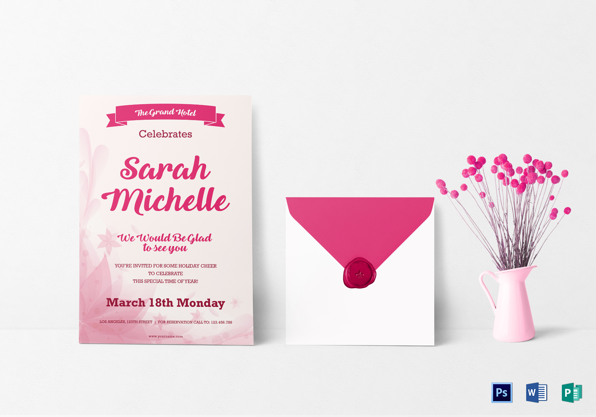 Elegant Debut Invitation Card Design Template In Word Psd Publisher throughout sizing 1920 X 1344