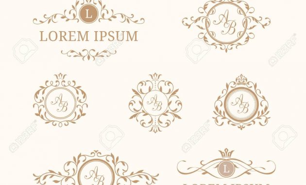 Elegant Floral Monograms And Borders Design Templates For regarding dimensions 1300 X 1300