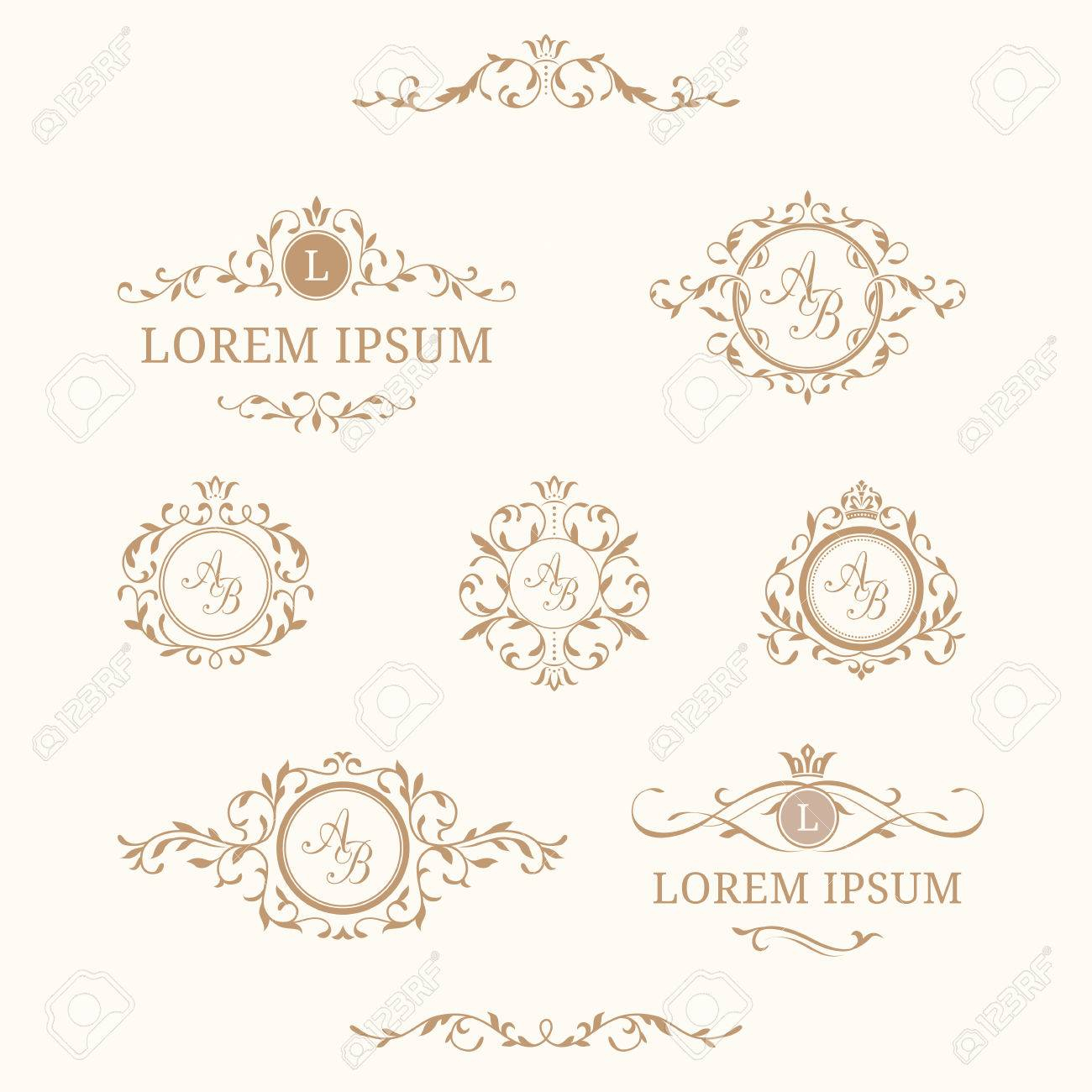 Elegant Floral Monograms And Borders Design Templates For regarding dimensions 1300 X 1300