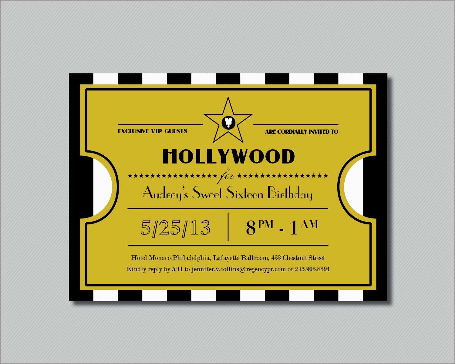 Elegant Hollywood Themed Invitations Free Templates Best Of Template in sizing 1500 X 1200