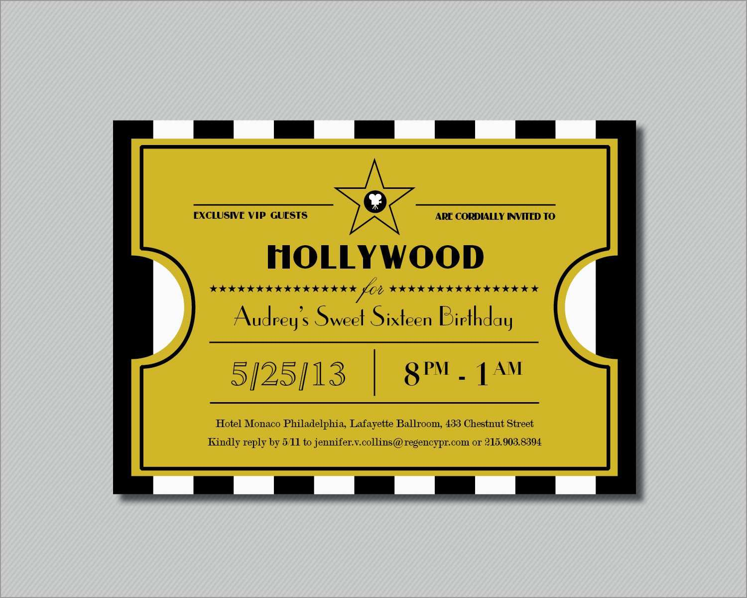 Elegant Hollywood Themed Invitations Free Templates Best Of Template intended for proportions 1500 X 1200