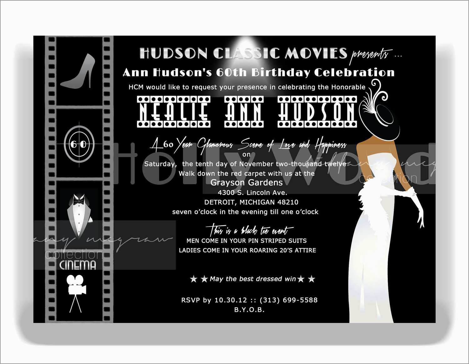 Elegant Hollywood Themed Invitations Free Templates Best Of Template throughout sizing 1500 X 1164