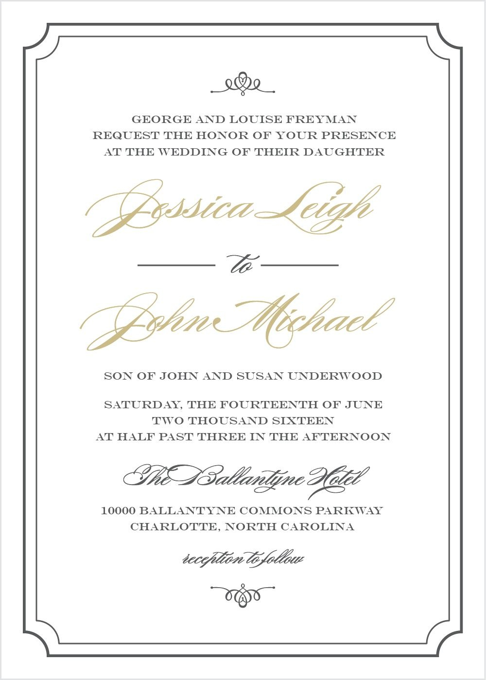 Elegant Script Wedding Invitations In 2019 Invitations inside size 1000 X 1399