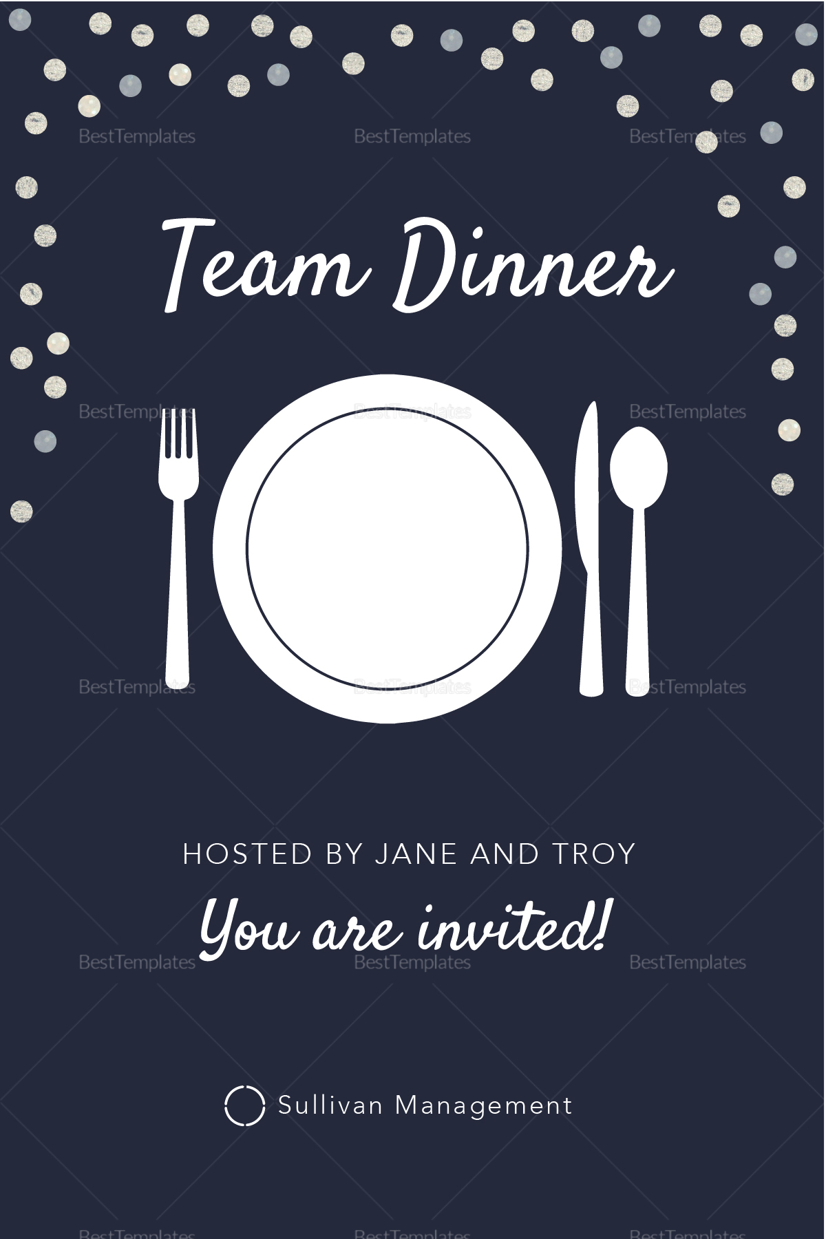 Elegant Team Dinner Invitation Design Template In Psd Word with proportions 1200 X 1800