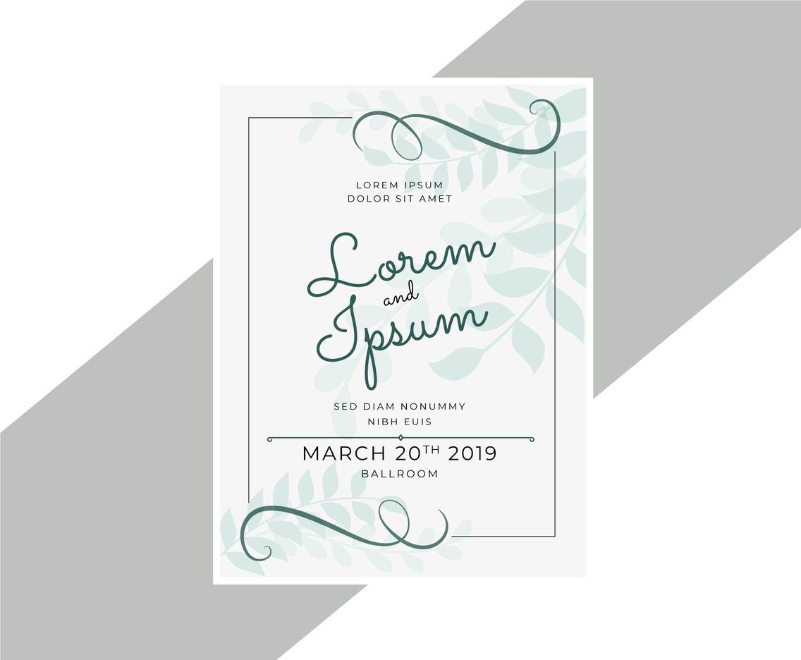 Elegant Wedding Invitation Template Vector Vector Art Graphics intended for proportions 1136 X 936