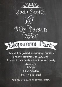 Elopement Party Invitation Wording Party Invitation Collection with regard to measurements 750 X 1050