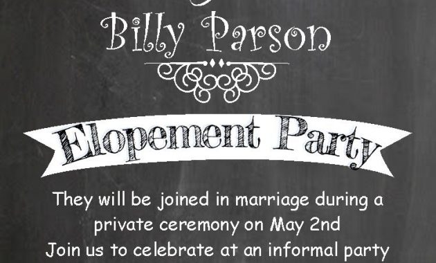 Elopement Party Invitation Wording Party Invitation Collection with regard to measurements 750 X 1050