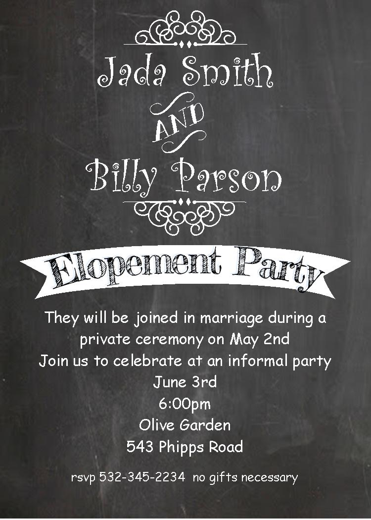 Elopement Party Invitation Wording Party Invitation Collection within proportions 750 X 1050