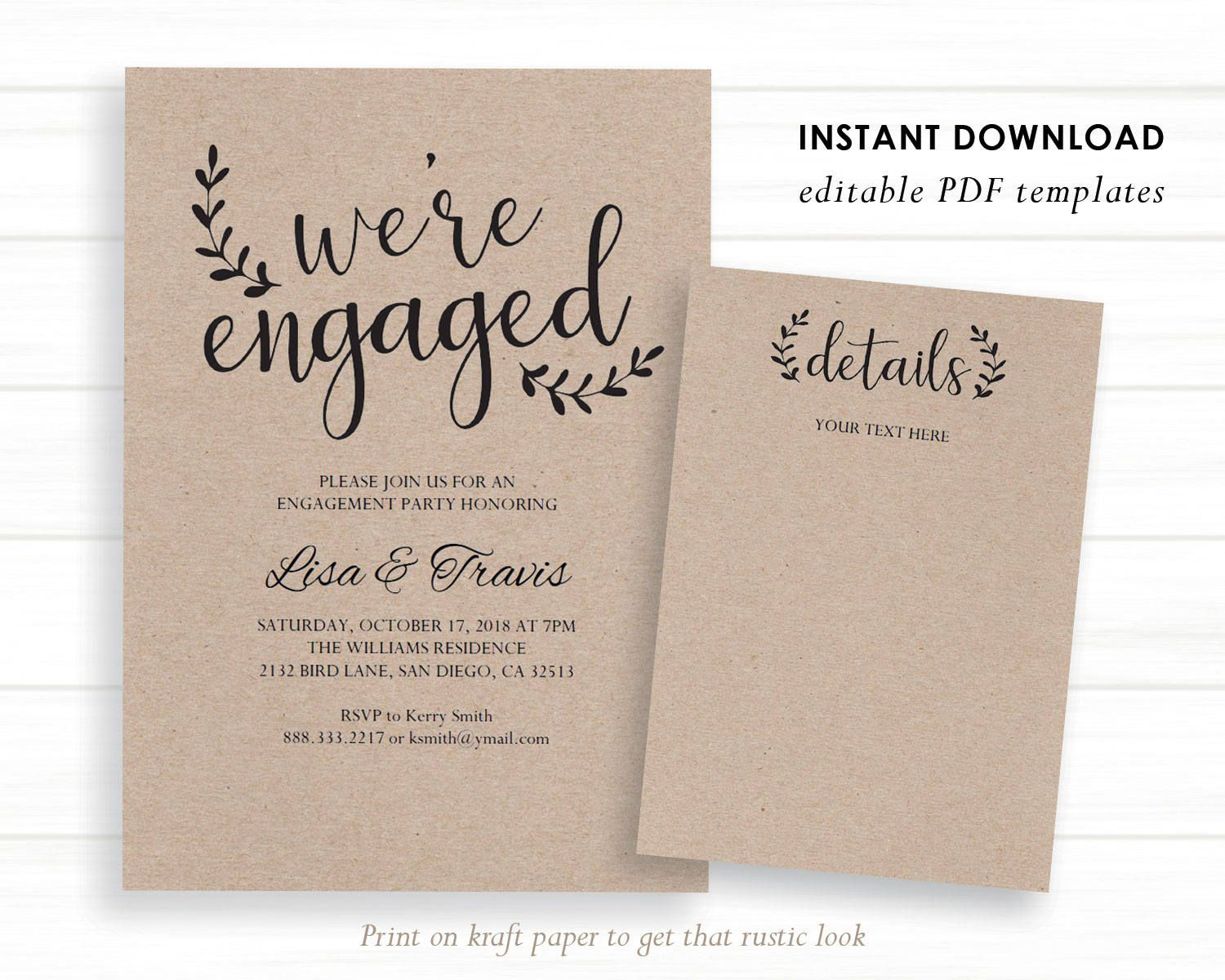 Engagement Party Invitation Template We Are Engaged Engagement for sizing 1500 X 1200