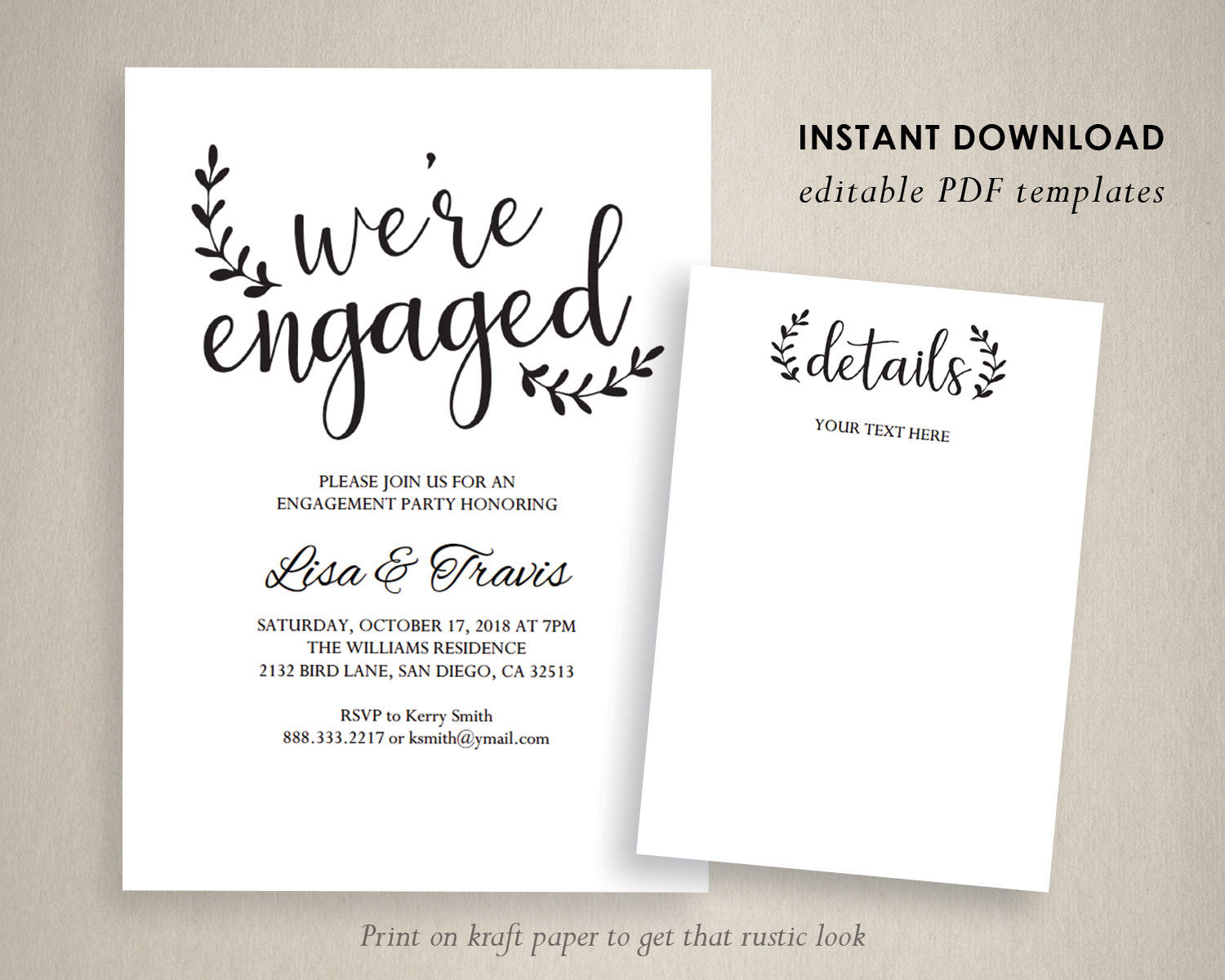 Engagement Party Invitation Template We Are Engaged Etsy for measurements 1500 X 1200