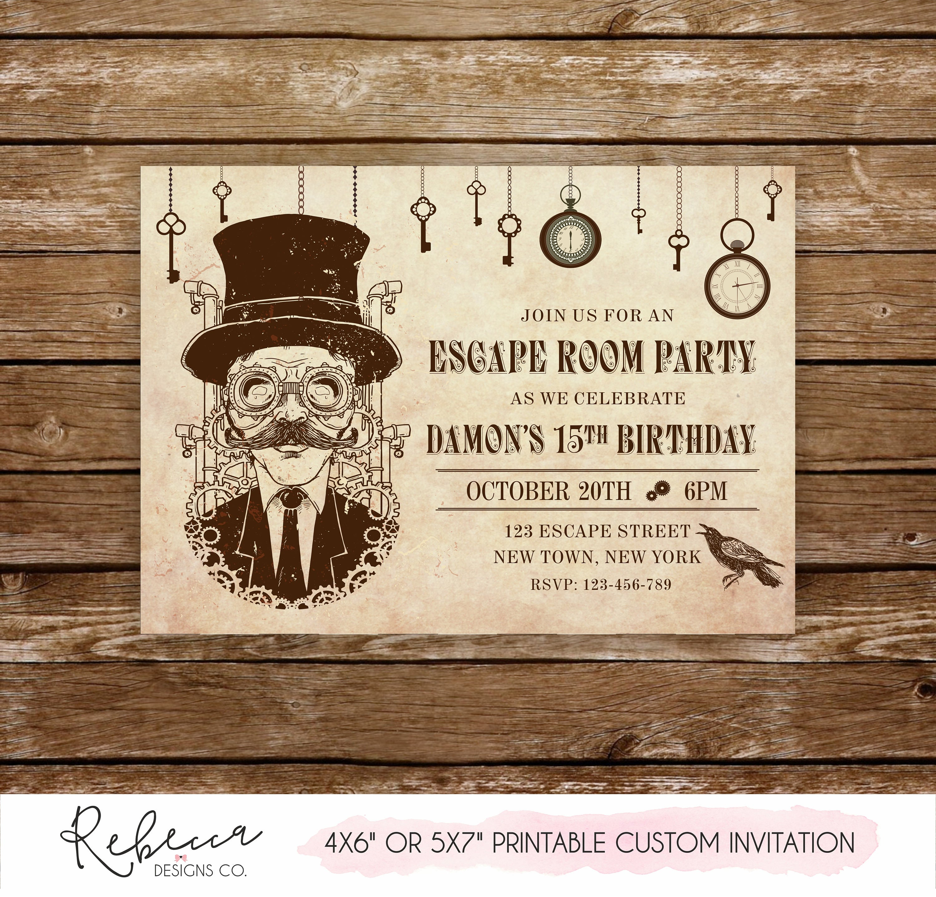 Escape Room Birthday Invitation Template Invitation Templates Free regarding size 3000 X 2874