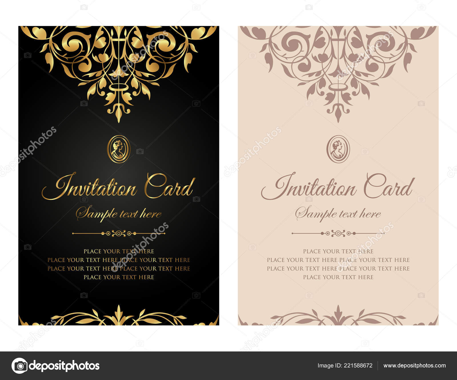 Exclusive Invitation Card Template Design Vintage Style Stock pertaining to proportions 1600 X 1331