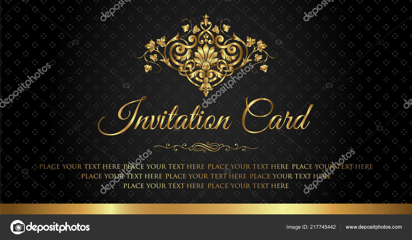 Exclusive Vintage Template Invitation Card Design Stock Vector with size 1600 X 935