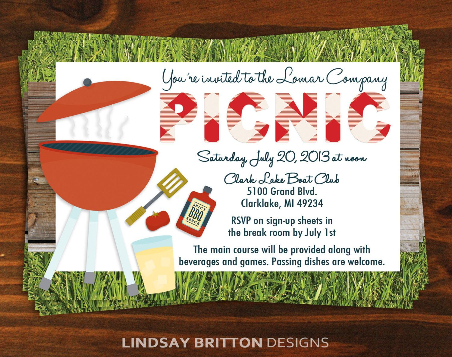 Family Or Company Picnic Invitation Lindsaybrittondesign Adult with sizing 1500 X 1185