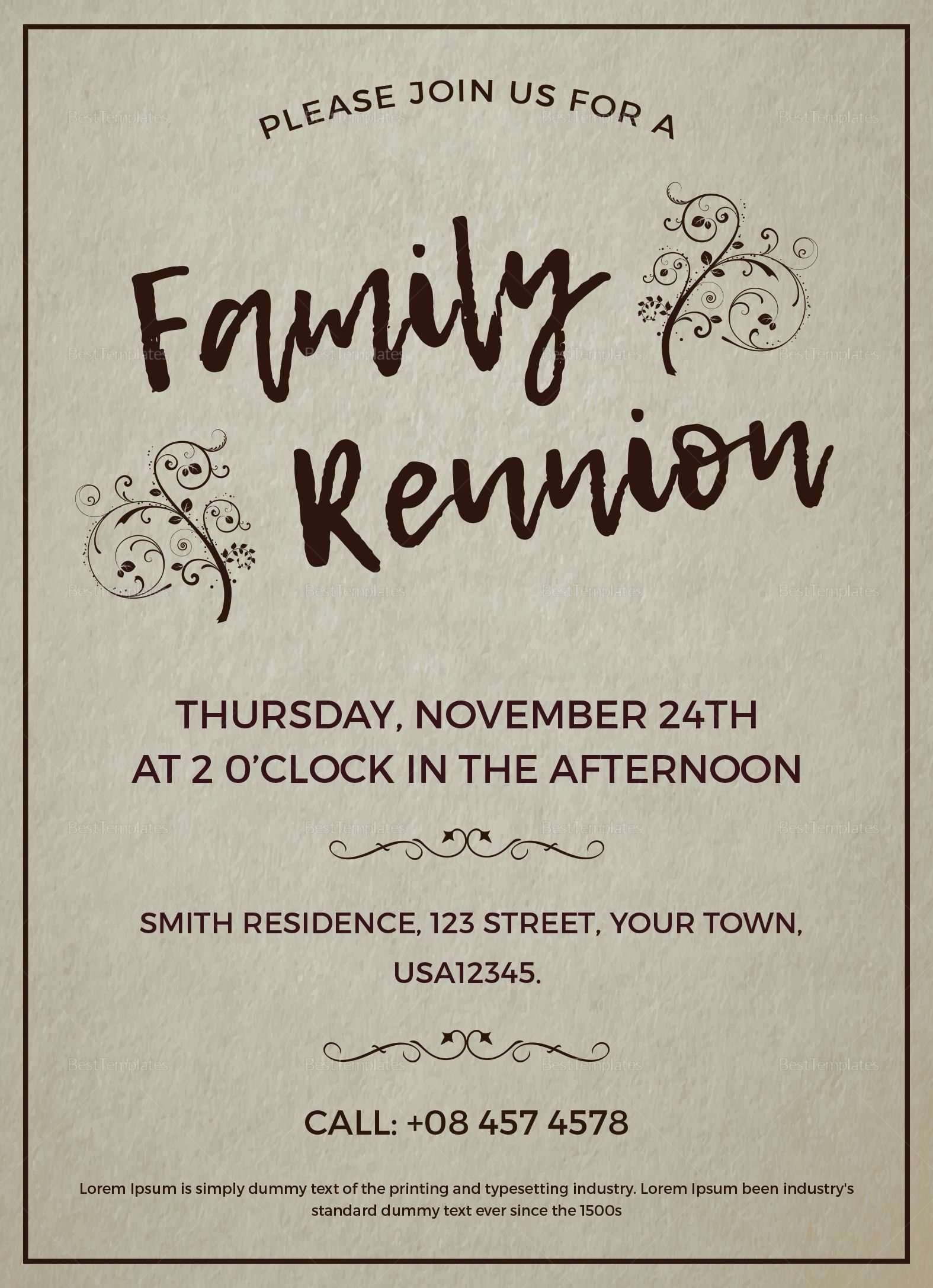 Family Reunion Invitation Template Family Reunion Family Reunion regarding size 1575 X 2175