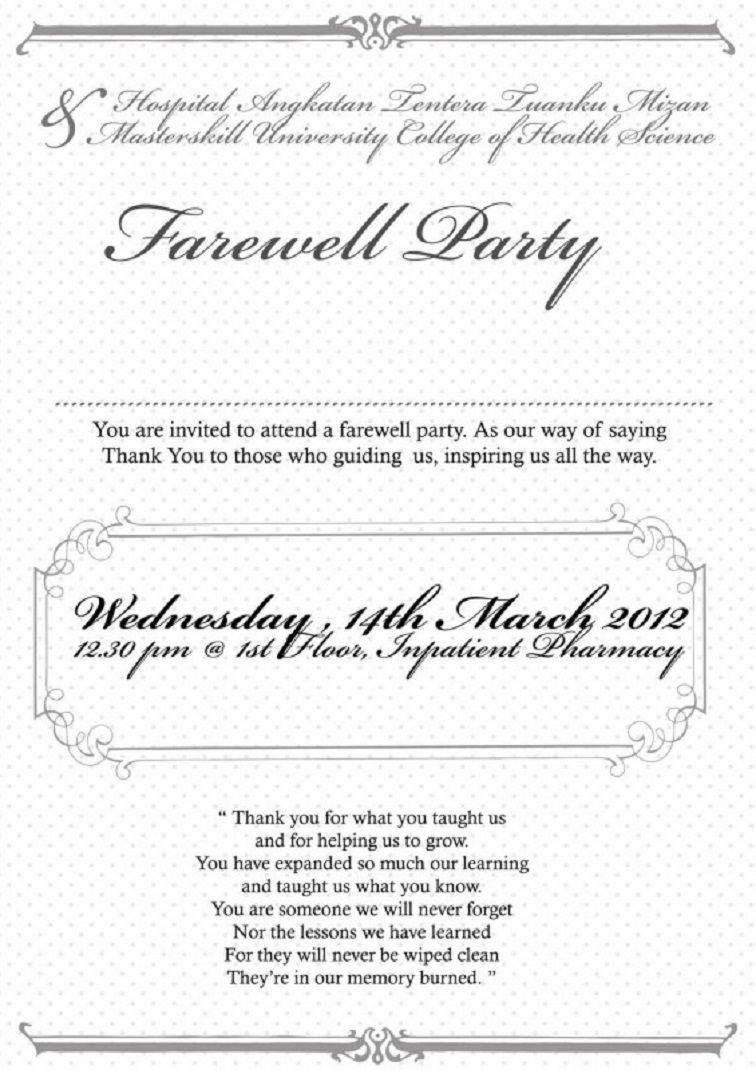 Farewell Party Invitation Note Party Invitation Card In 2019 within dimensions 756 X 1070