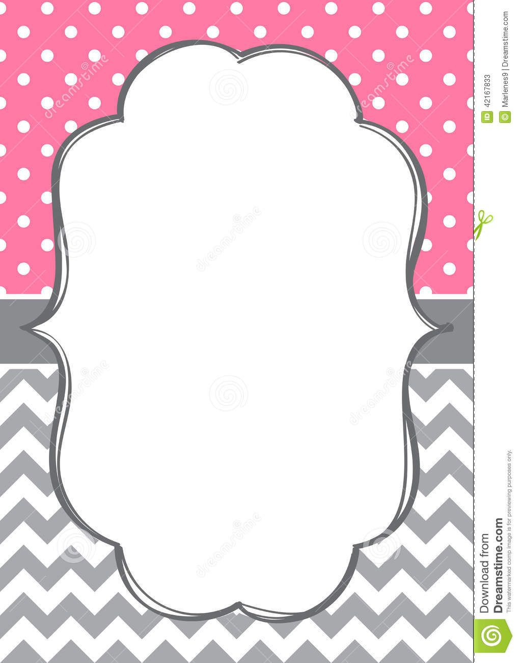 File Name Invitation Card Template Polka Dot Chevron Background pertaining to sizing 1019 X 1300