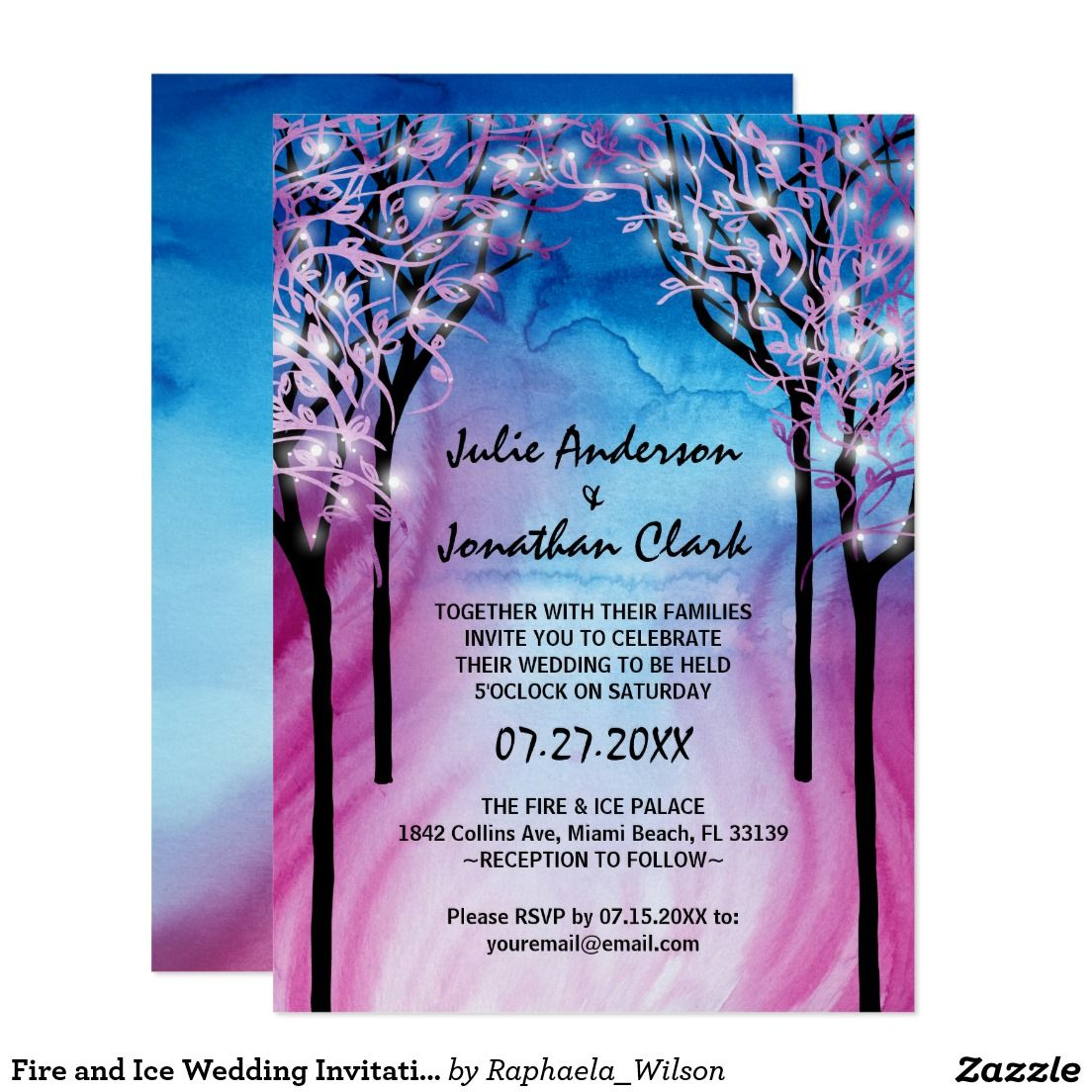 Fire And Ice Wedding Invitation Template Zazzle Fire And Ice in sizing 1104 X 1104