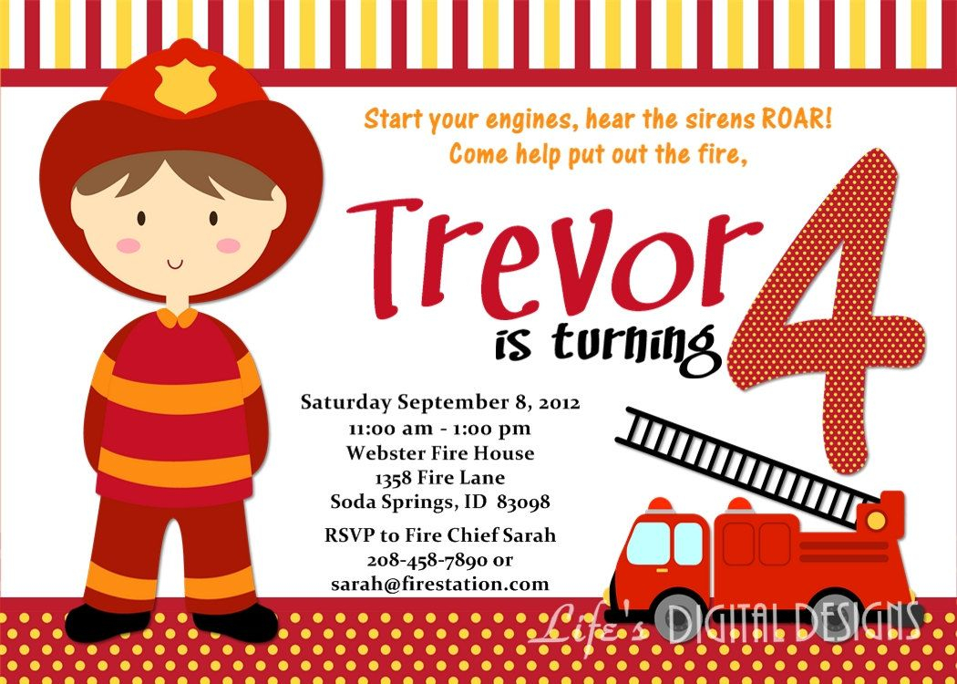 Firefighter Birthday Invitation Ideas For Frey Invitation Ideas in dimensions 1050 X 750