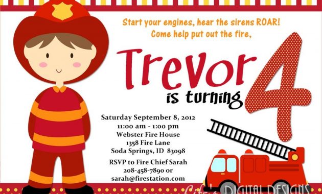 Firefighter Birthday Invitation Ideas For Frey Invitation Ideas with regard to measurements 1050 X 750