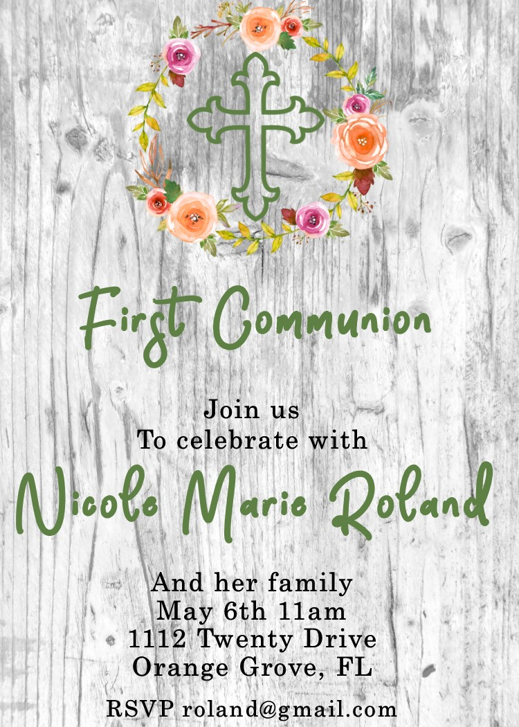 First Communion Party Invitations New Designs For 2019 inside measurements 750 X 1050