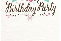Flat Floral Free Printable Birthday Invitation Template for size 1080 X 1560