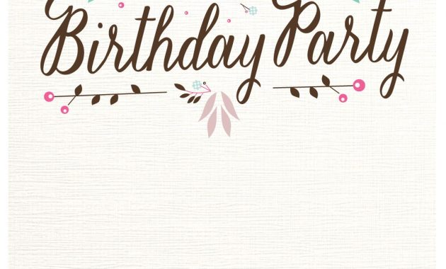 Flat Floral Free Printable Birthday Invitation Template for size 1080 X 1560