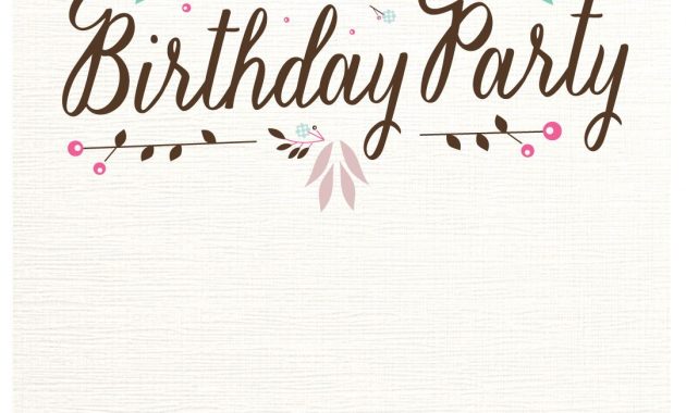 Flat Floral Free Printable Birthday Invitation Template inside dimensions 1080 X 1560