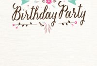 Flat Floral Free Printable Birthday Invitation Template with measurements 1542 X 2220