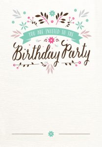 Flat Floral Free Printable Birthday Invitation Template with measurements 1542 X 2220