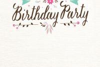 Flat Floral Free Printable Birthday Invitation Template with proportions 1542 X 2220