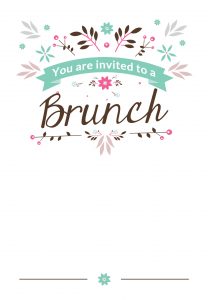 Flat Floral Free Printable Brunch Invitation Template Greetings with regard to size 1542 X 2220