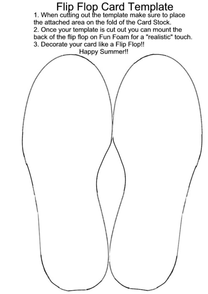 Flip Flop Card Template Diy Paper Crafting Summer Greeting with proportions 793 X 1121