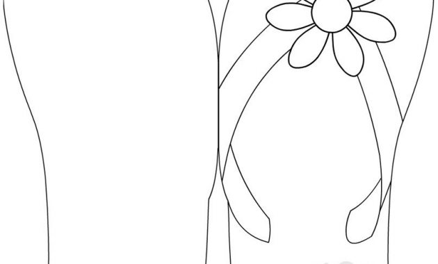 Flip Flop Invitation Template Coloring Page intended for proportions 807 X 1103