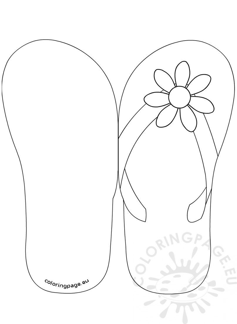 Flip Flop Invitation Template Coloring Page within size 807 X 1103