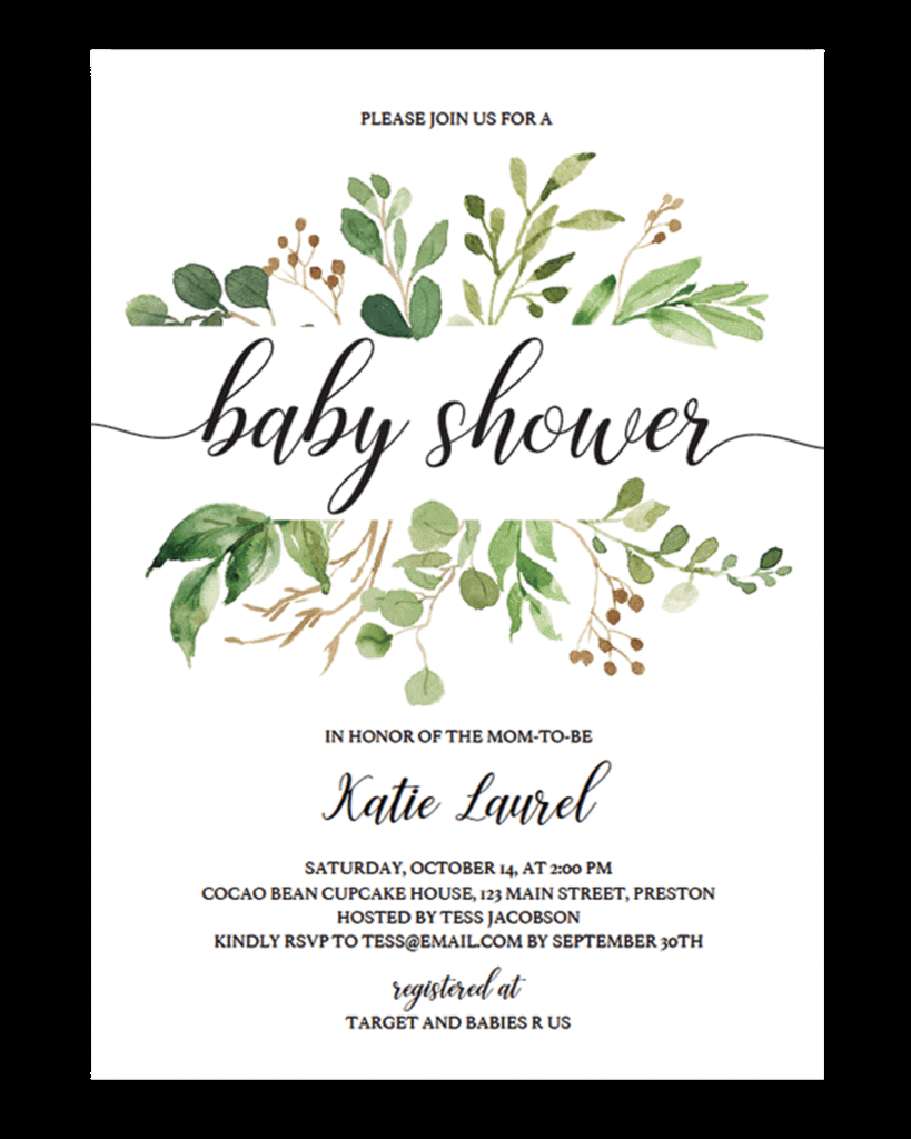 Floral Ba Shower Invitation Template In 2019 Party Ideas Ba throughout dimensions 819 X 1024