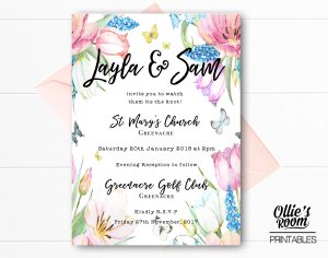 Floral Butterfly Wedding Invitation Country Style Wedding within dimensions 3154 X 2480