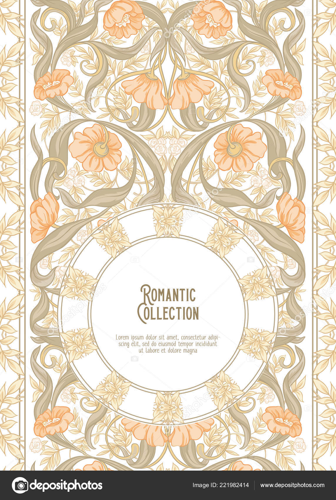 Floral Pattern Art Nouveau Style Vintage Old Retro Style Template with regard to sizing 1143 X 1700