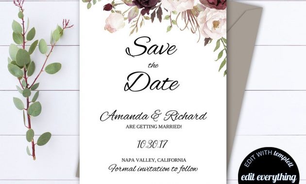 Floral Save The Date Wedding Template Floral Wedding Save The Date regarding measurements 1000 X 800