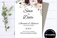 Floral Save The Date Wedding Template Floral Wedding Save The Date with proportions 1000 X 800