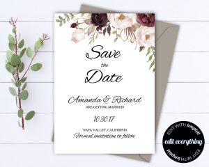 Floral Save The Date Wedding Template Floral Wedding Save The Date with proportions 1000 X 800