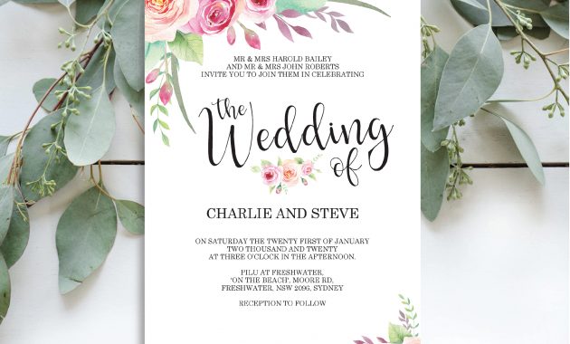 Floral Wedding Invitation Editable Pdf Template Friday Feels Paper regarding sizing 2176 X 1741