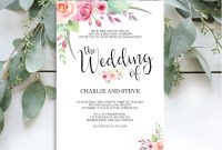 Floral Wedding Invitation Editable Pdf Template Friday Feels Paper with regard to proportions 2176 X 1741