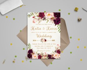 Floral Wedding Invitation Template Wedding Invitation Etsy for proportions 3000 X 2400