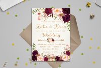 Floral Wedding Invitation Template Wedding Invitation Etsy with measurements 3000 X 2400