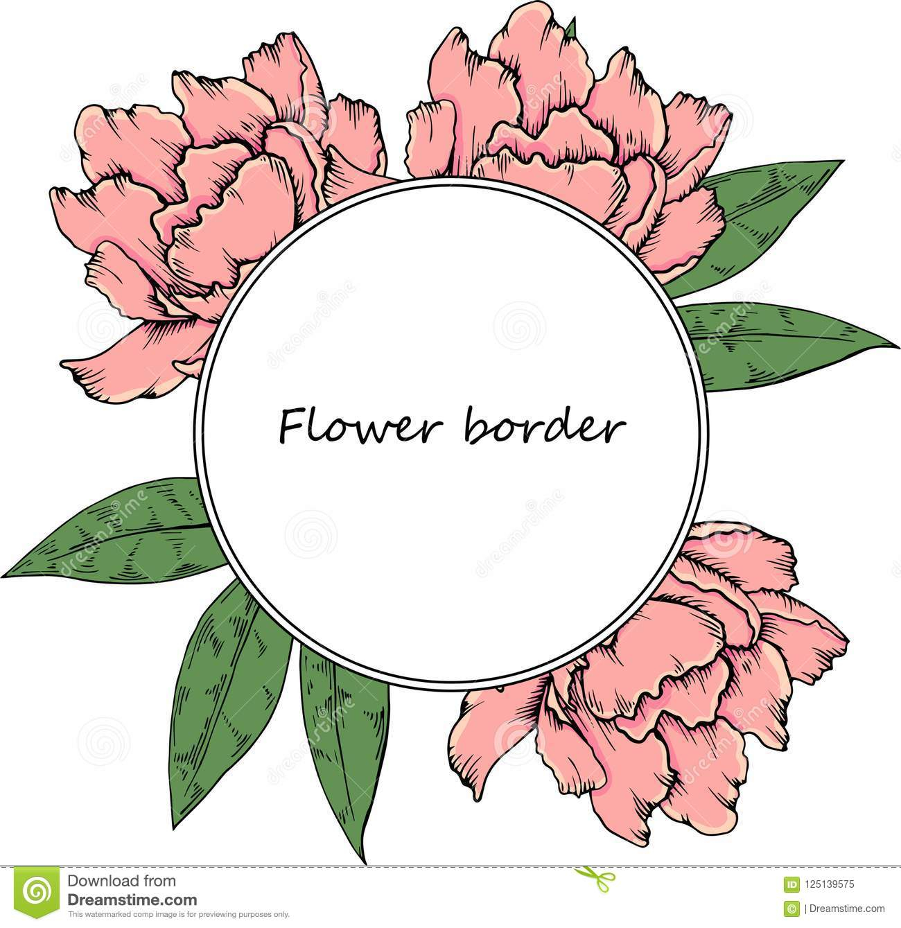 Flower Vector Drawing Frame Hand Drawn Floral Wedding Invitation in measurements 1300 X 1339