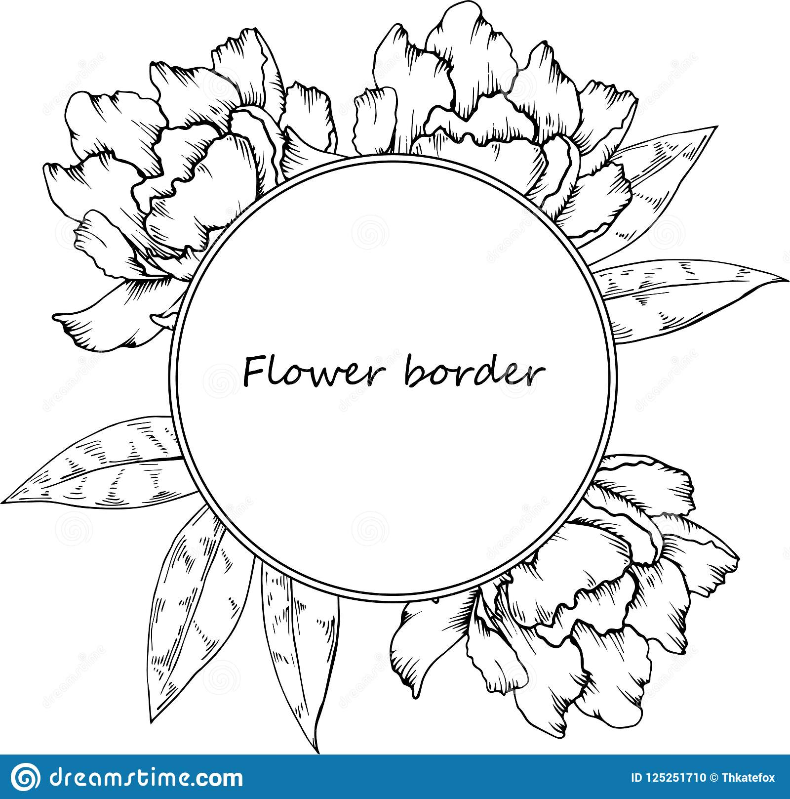 Flower Vector Drawing Frame Hand Drawn Floral Wedding Invitation throughout proportions 1600 X 1617